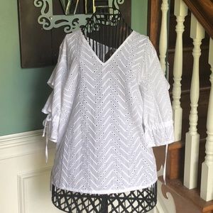 White eyelet blouse